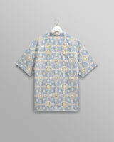 wax london Didcot - Pale Blue Intricate Lace Short-Sleeve Shirt