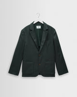 wax london men's Fintry - Dark Green Linen Single-Breasted Blazer