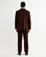 wax london men's Fintry - Merlot Linen Single-Breasted Blazer