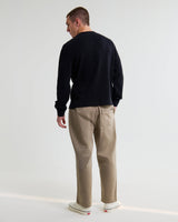 wax london men's Halton - Black Waffle Long-Sleeve Henley T-Shirt