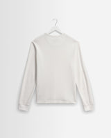 wax london men's Halton - Ecru Waffle Long-Sleeve Henley T-Shirt