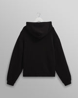 wax london men's Harris - Black Embroidered Logo Loopback Cotton Hoodie