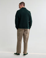 wax london men's Hays - Dark Green Structured Waffle Overshirt