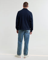 wax london men's Hays - Navy Structured Waffle Overshirt