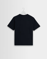 wax london men's Hill - Black Slub Organic Cotton Henley T-Shirt