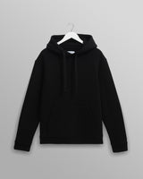 wax london men's Hoxton - Black Brushed Organic Cotton Hoodie