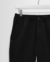wax london men's Hyde - Black Organic Cotton Twill Straight Fit Trousers