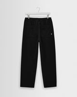 wax london men's Hyde - Black Organic Cotton Twill Straight Fit Trousers