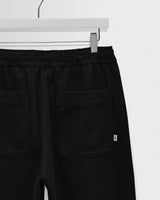 wax london men's Hyde - Black Organic Cotton Twill Straight Fit Trousers
