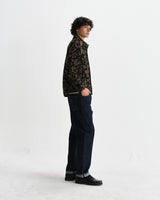 wax london men's Iggy - Black And Khaki Chenille Jacquard Jacket