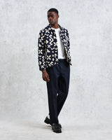 wax london Iggy - Navy Geometrical Block Jacket