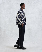 wax london Iggy - Navy Geometrical Block Jacket