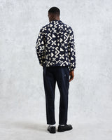 wax london Iggy - Navy Geometrical Block Jacket