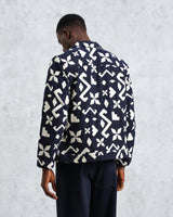 wax london Iggy - Navy Geometrical Block Jacket