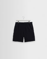 wax london men's Kurt - Dark Navy Jumbo Seersucker Shorts
