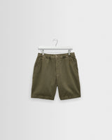 wax london men's Kurt - Khaki Crinkle Cotton-Linen Shorts