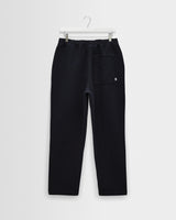 wax london men's Kurt - Navy Crinkle Cotton-Linen Relaxed Fit Trousers