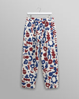 wax london men's Kurt - Red And Blue Spin Jacquard Trousers