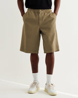 wax london men's Kyle - Light Khaki Organic Cotton Twill Shorts