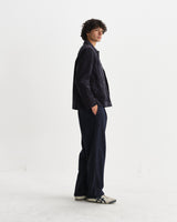 wax london men's Landmark - Navy Corduroy Chore Jacket