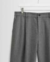 wax london men's Malham - Charcoal Grey Pinstripe Wool Trousers
