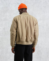 wax london Malvern - Washed Khaki Nylon Bomber Jacket
