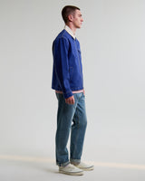 wax london men's Mason - Blue Canvas Work Jacket