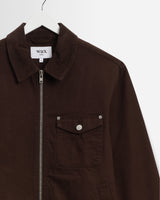 wax london men's Mason - Dark Brown Canvas Work Jacket