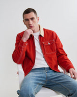 wax london men's Mason - Red Canvas Work Jacket
