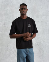wax london men's Milton - Black Stacked Text Graphic Organic Cotton T-Shirt