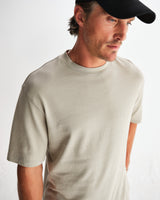 wax london men's Milton - Light Sage Organic Emorised Cotton T-Shirt