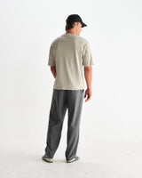wax london men's Milton - Light Sage Organic Emorised Cotton T-Shirt