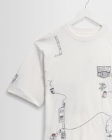 wax london men's Milton - Off White Organic Cotton London Graphic T-Shirt