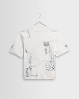 wax london men's Milton - Off White Organic Cotton London Graphic T-Shirt