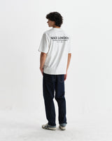 wax london men's Milton - Off White Stacked Text Graphic Organic Cotton T-Shirt