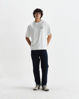 wax london men's Milton - Off White Stacked Text Graphic Organic Cotton T-Shirt