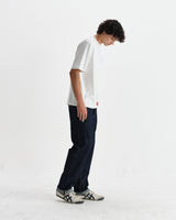 wax london men's Milton - Off White Stacked Text Graphic Organic Cotton T-Shirt