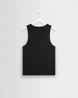 wax london men's Montague - Black Ribbed Organic Cotton Vest