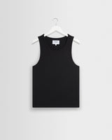 wax london men's Montague - Black Ribbed Organic Cotton Vest