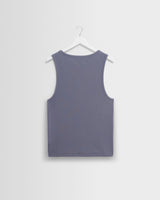 wax london men's Montague - Blue Ribbed Organic Cotton Vest