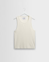wax london men's Montague - Ecru Ribbed Organic Cotton Vest