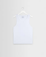wax london men's Montague - White Ribbed Organic Cotton Vest
