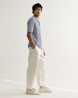 wax london men's Naples - Light Blue Mini Geometric Knitted Polo