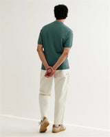 wax london men's Naples - Sea Green Retro Diamond Knitted Polo