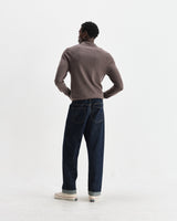 wax london men's Oban - Brown Marl Worsted Wool Knitted Polo