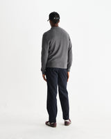 wax london men's Oban - Grey Marl Diamond Stripe Knitted Polo