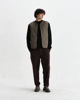 wax london men's Paragon - Natural Reversible Nylon And Wool Gilet