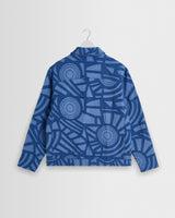 wax london men's Park - Bright Blue Tonal Applique Jacket