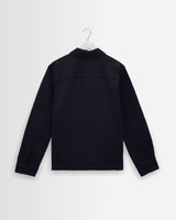 wax london men's Rockley - Navy Honeycomb Jacquard Overshirt