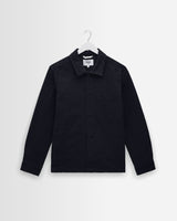 wax london men's Rockley - Navy Honeycomb Jacquard Overshirt